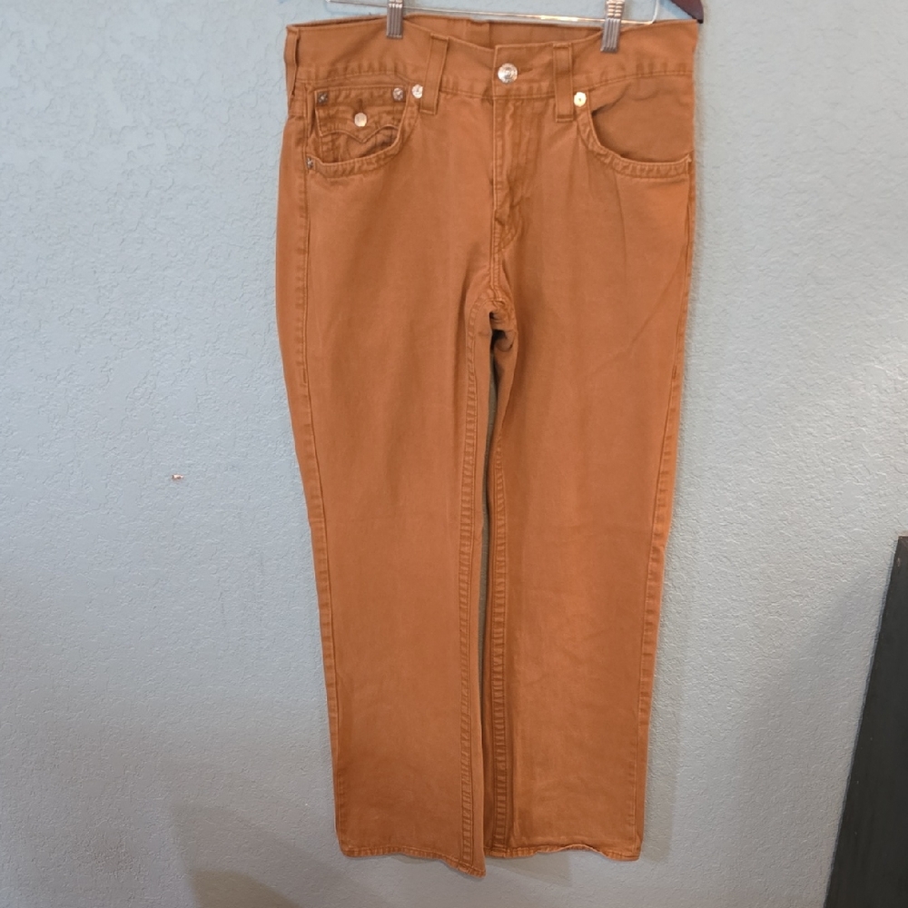 Men's True Religion Tan Straight-Leg Jeans